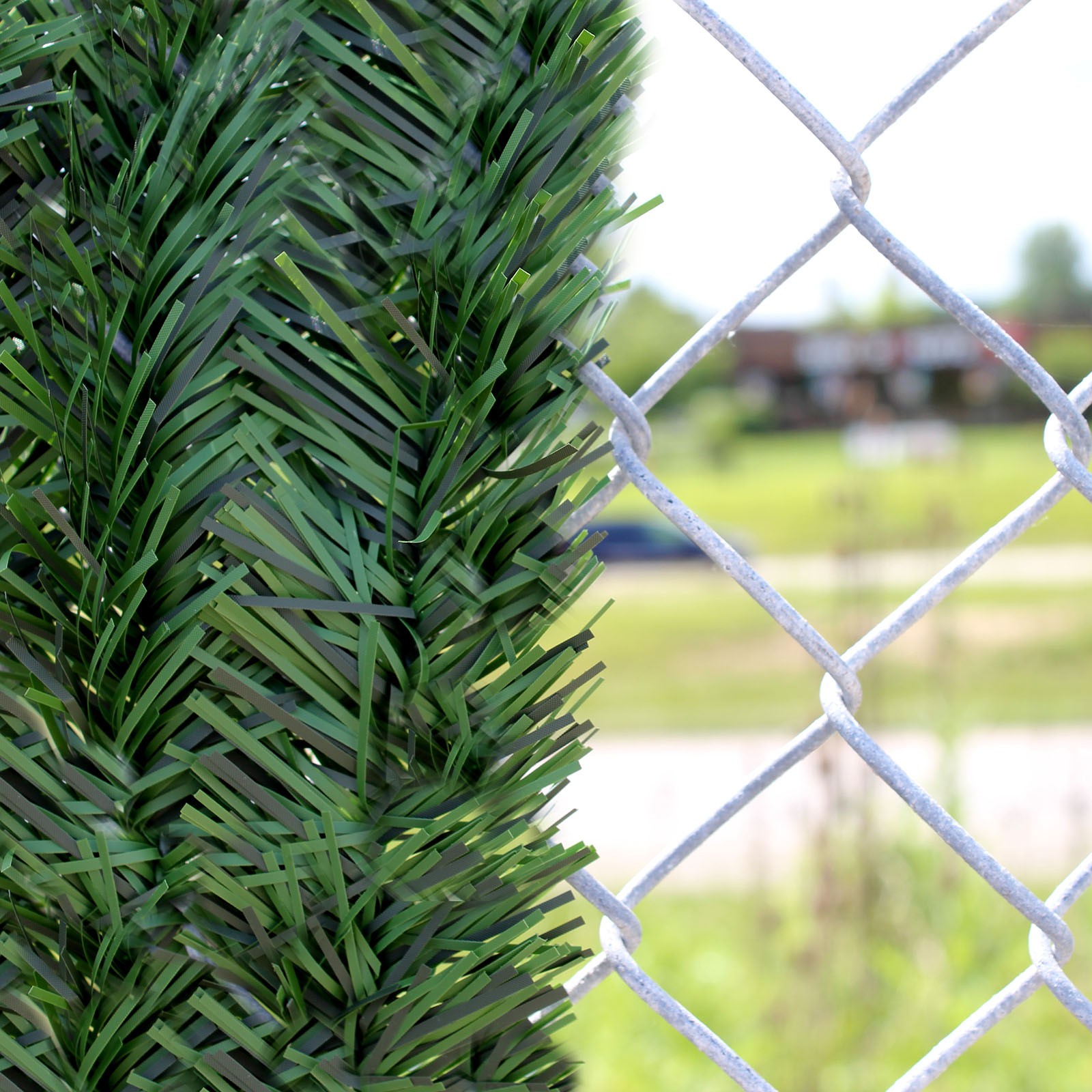 1039; Chain Link Fence Forevergreen Hedge Slats  Privacy Slat King